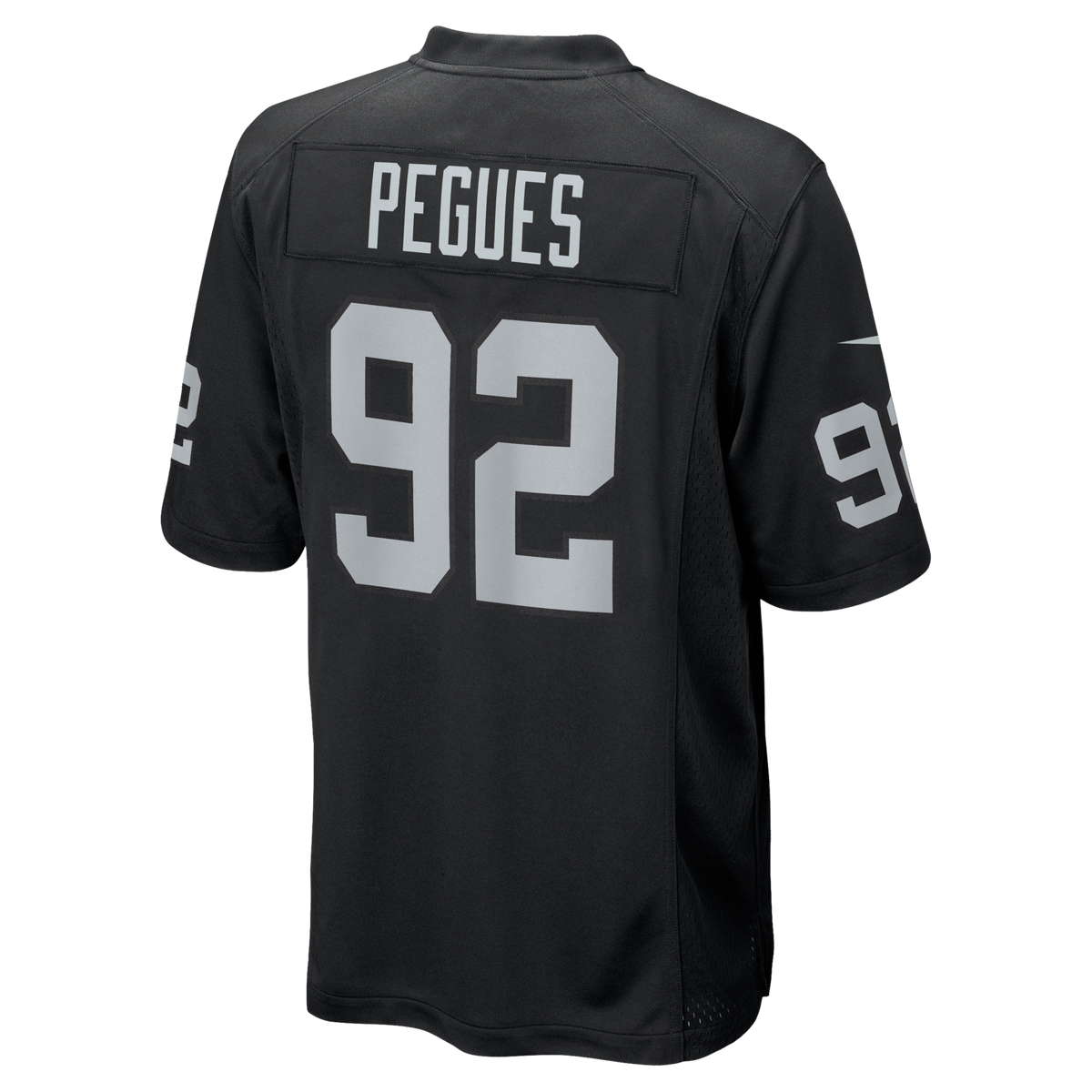 Las Vegas Raiders JJ Pegues Black Team Game Jersey
