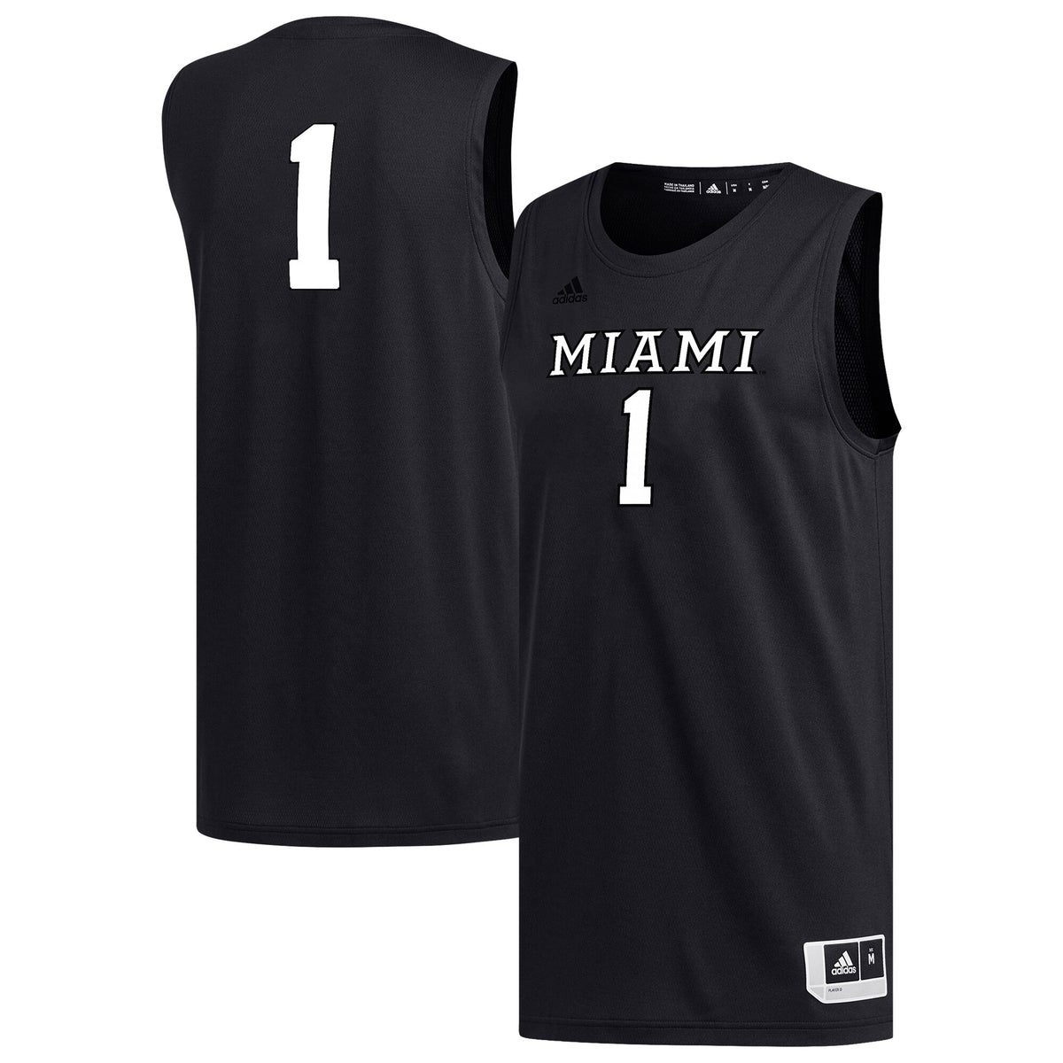#1 Miami University RedHawks Replica Basketball Jersey - Black