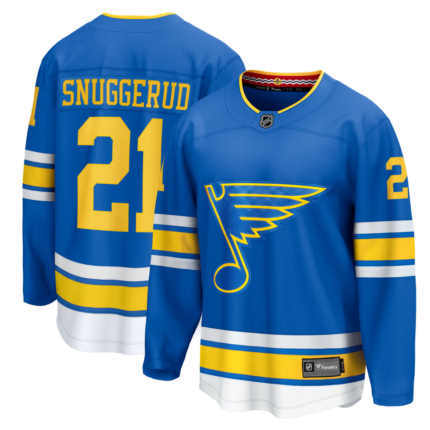 St. Louis Blues Jimmy Snuggerud Fanatics Blue Home Breakaway Jersey