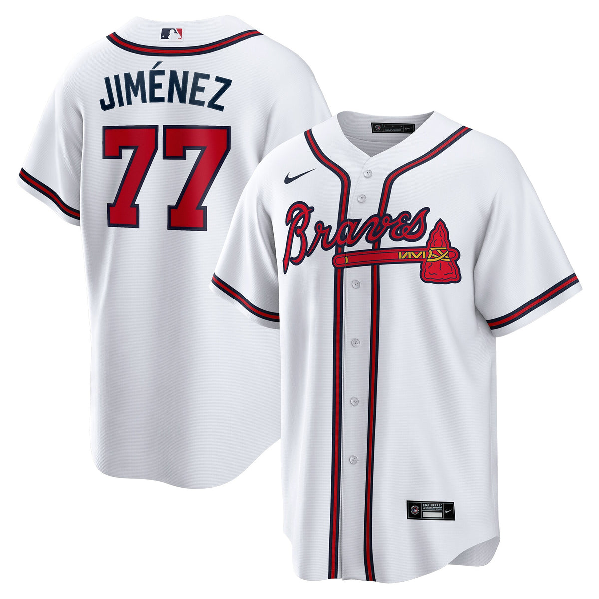 Atlanta Braves Joe Jiménez White Home Replica Player Jersey