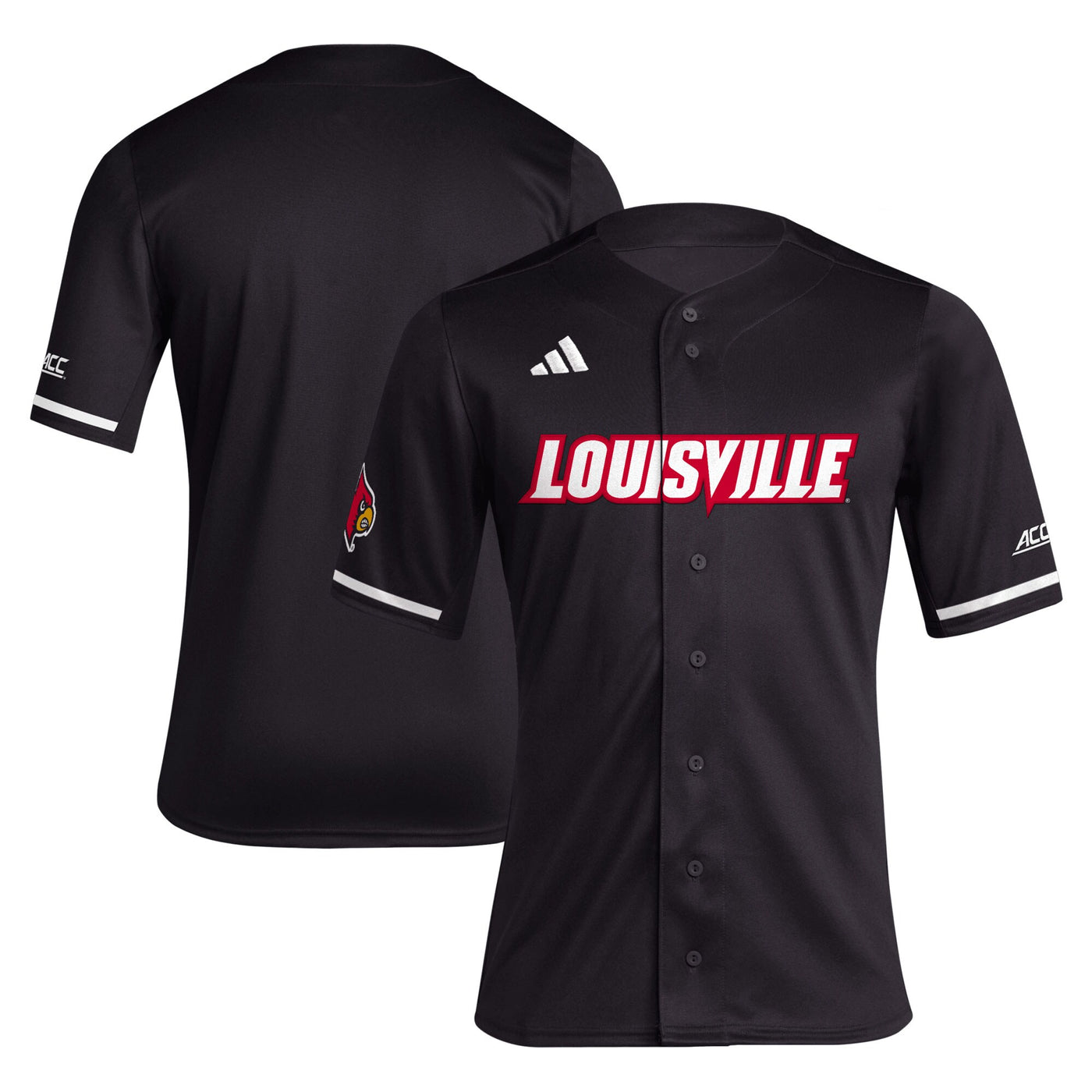 adidas Black Louisville Cardinals Replica Baseball Jersey
