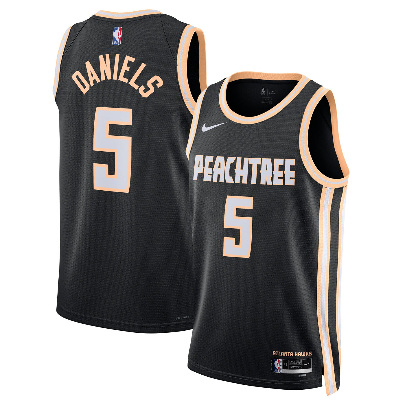 Atlanta Hawks Nike 2025/26 City Edition Swingman Jersey - Black - Dyson Daniels