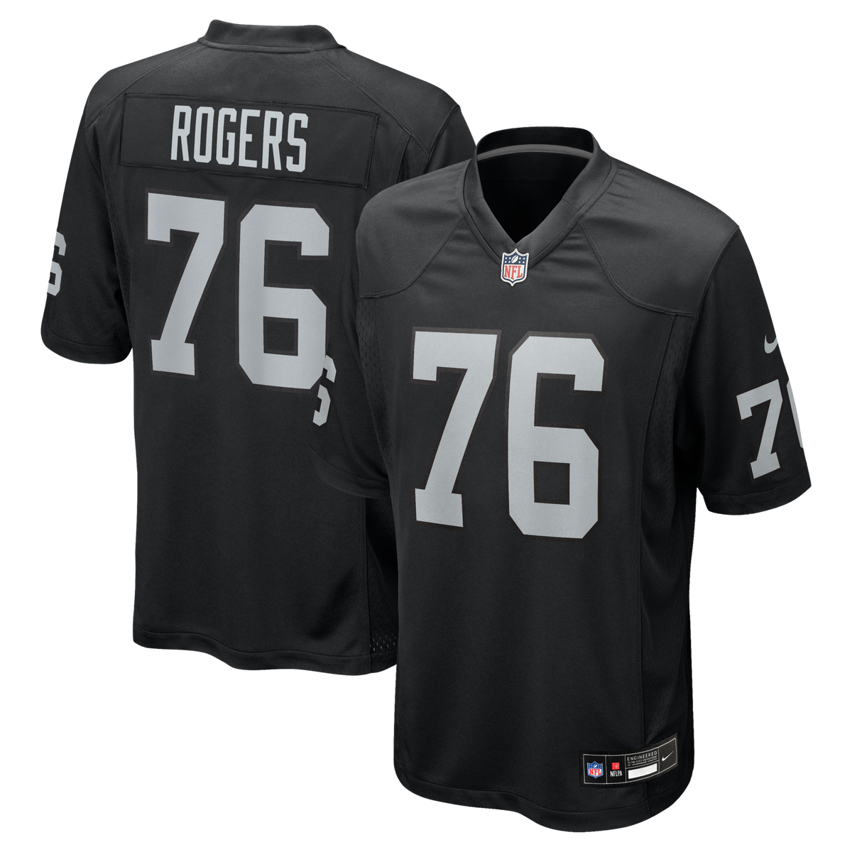 Las Vegas Raiders Caleb Rogers Black Team Game Jersey