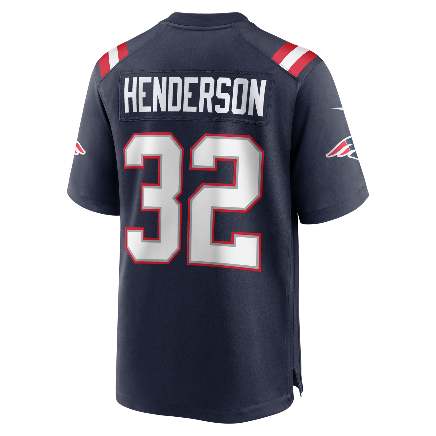 New England Patriots TreVeyon Henderson Nike Navy 2025 NFL Draft Game Jersey