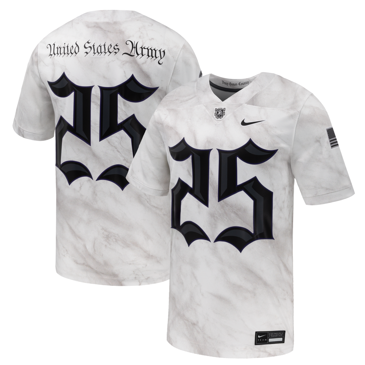 #25 Army Black Knights Army 250 Collection Game Football Jersey - White
