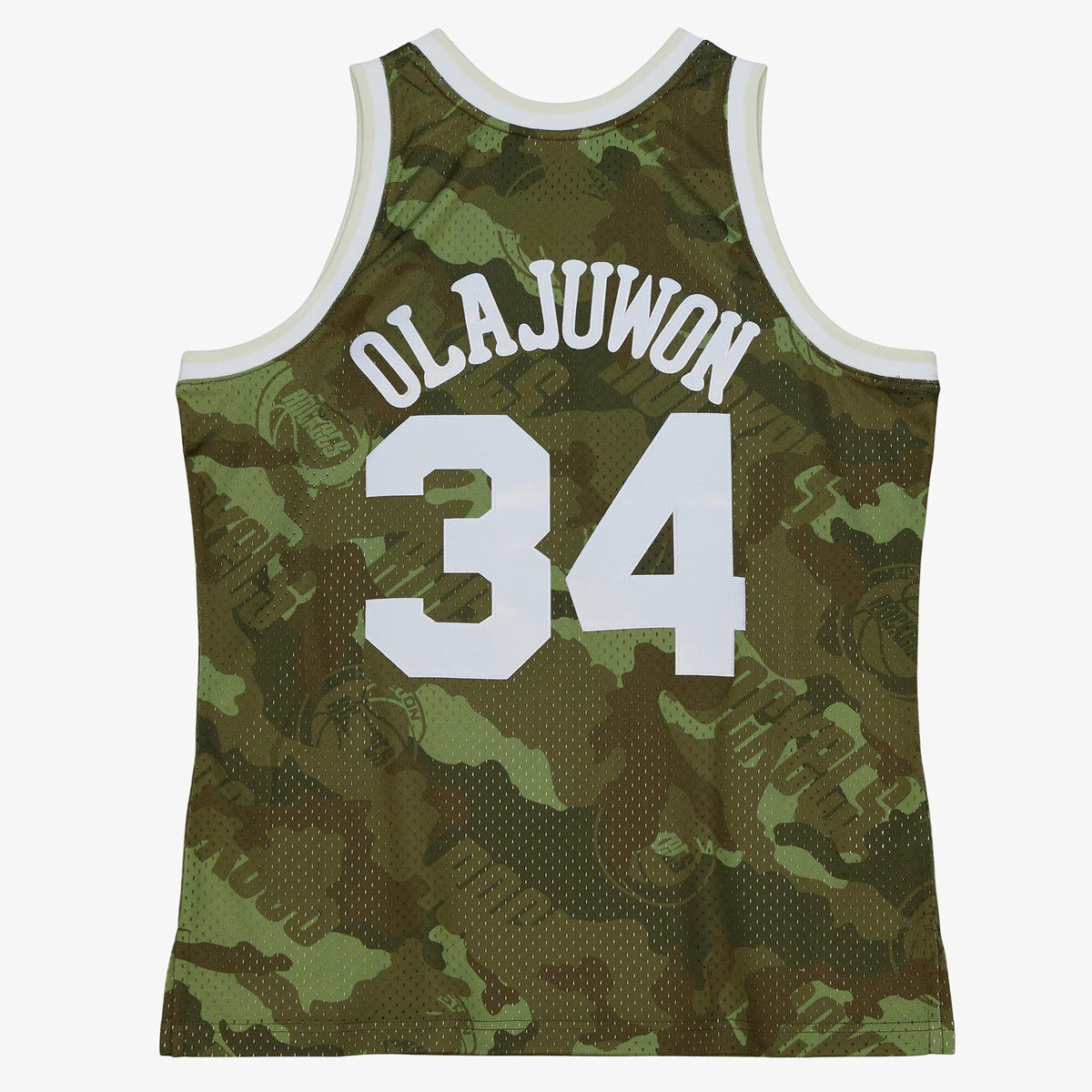 Houston Rockets Mitchell & Ness Hakeem Olajuwon 1993 Ghost Camo Swingman Jersey - Green