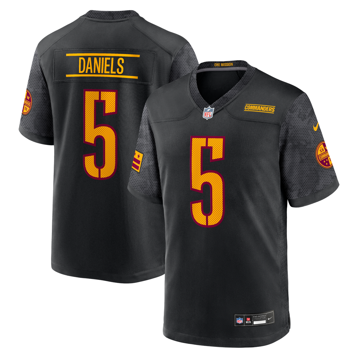 Washington Commanders Jayden Daniels Black Alternate Game Player Jersey