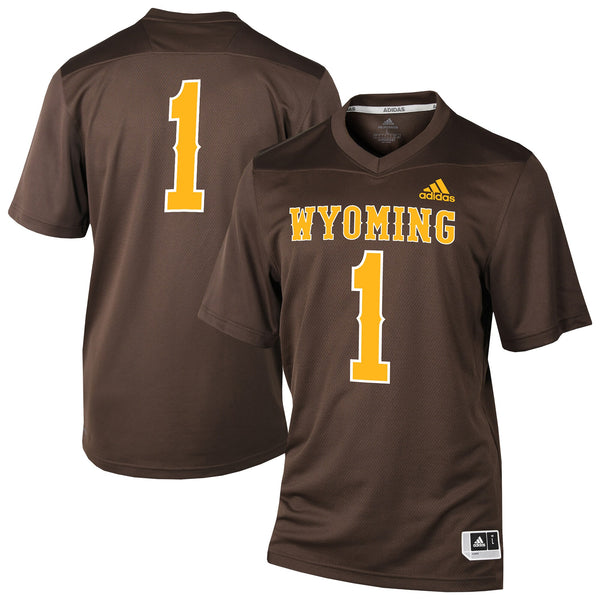 adidas #1 Brown Wyoming Cowboys Replica Football Jersey