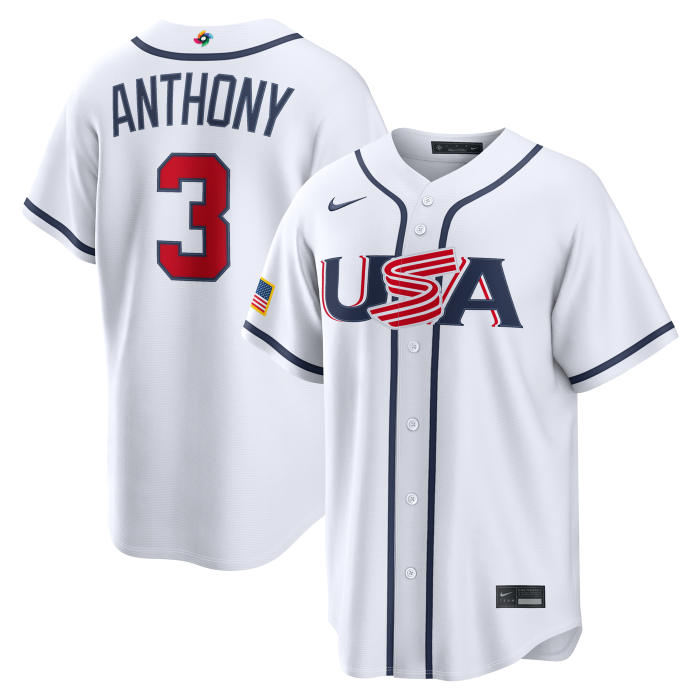 USA Baseball Roman Anthony Nike White 2026 World Baseball Classic Home Stadium Jersey
