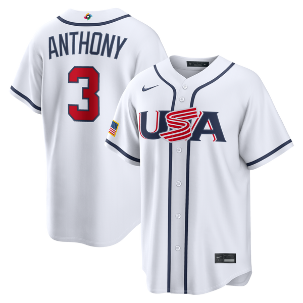USA Baseball Roman Anthony Nike White 2026 World Baseball Classic Home Stadium Jersey