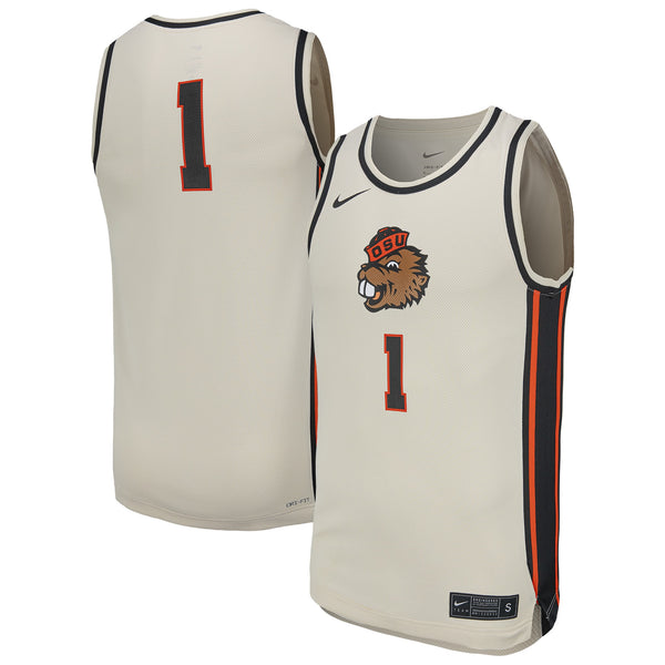 Nike Natural Oregon State Beavers Replica Basketball Jersey