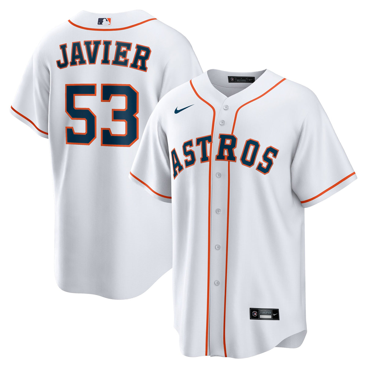 Houston Astros Cristian Javier White Home Replica Jersey