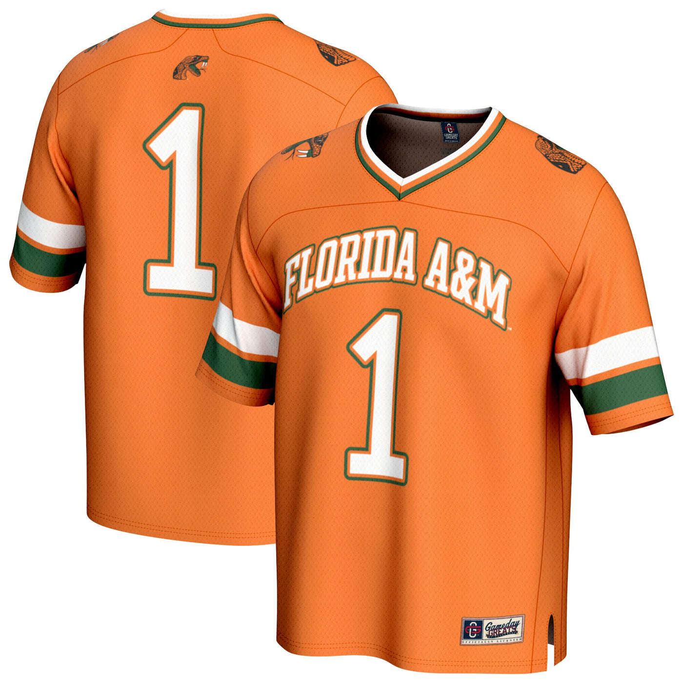 GameDay Greats #1 Orange Florida A&M Rattlers Collegiate Football Fashion Jersey