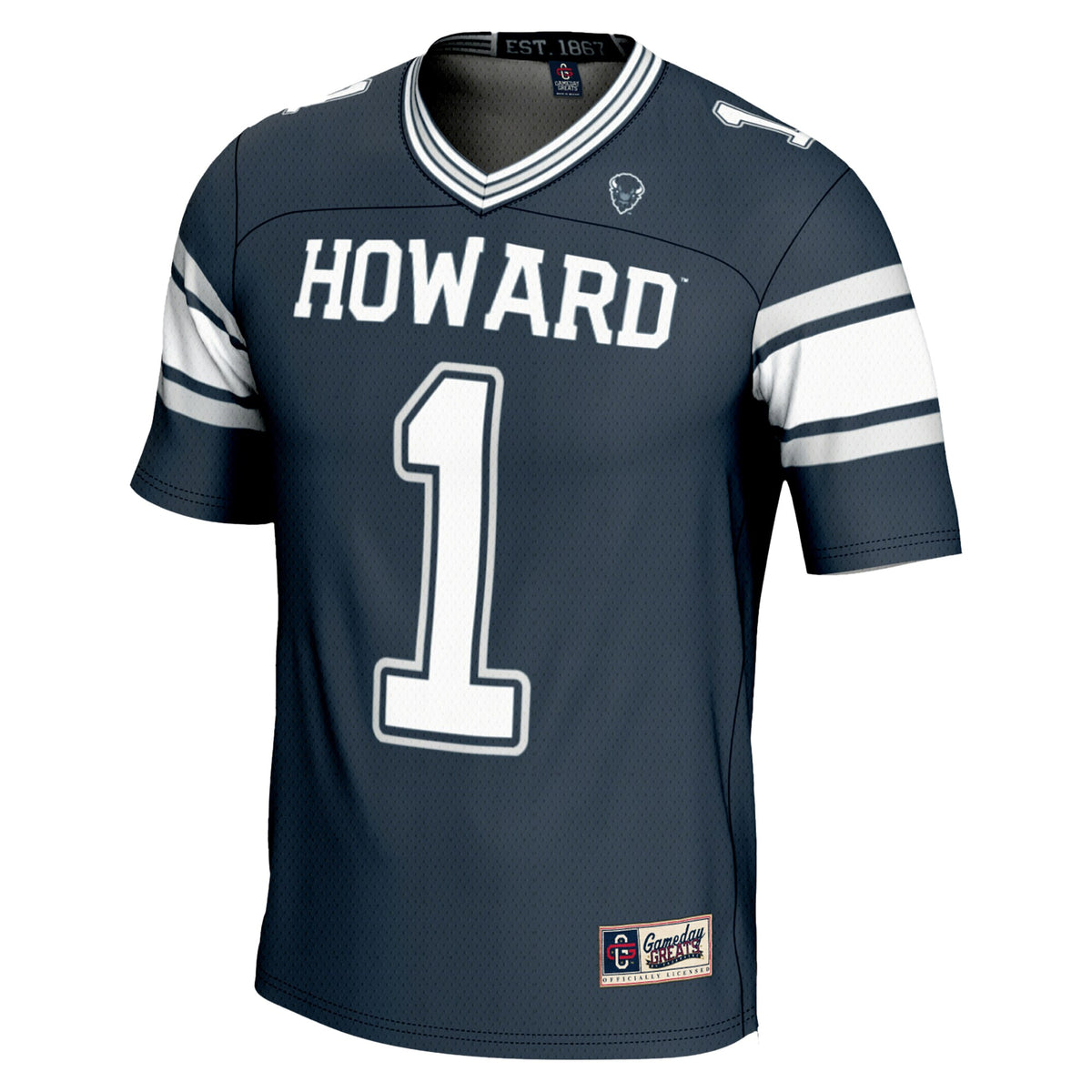 #1 Howard Bison GameDay Greats Endzone Football Jersey - Navy