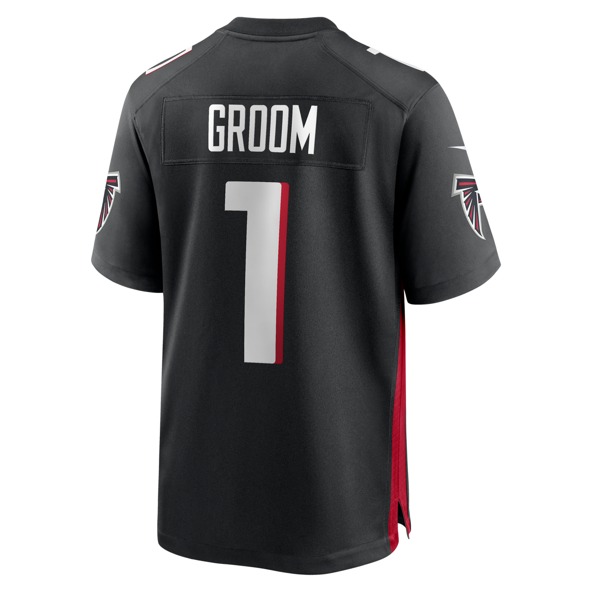Atlanta Falcons Number 1 Groom Black Game Jersey