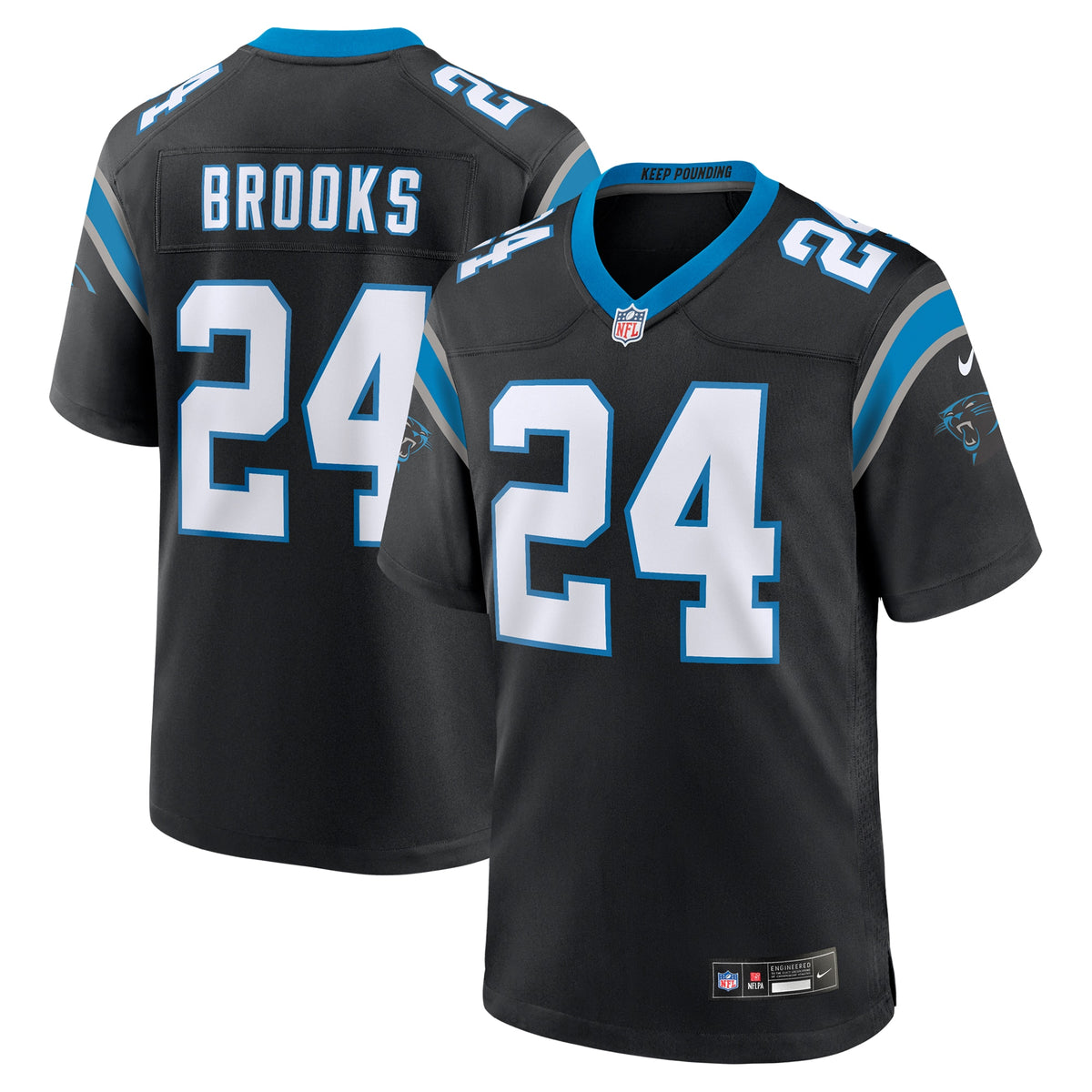 Carolina Panthers Jonathon Brooks Black Game Jersey