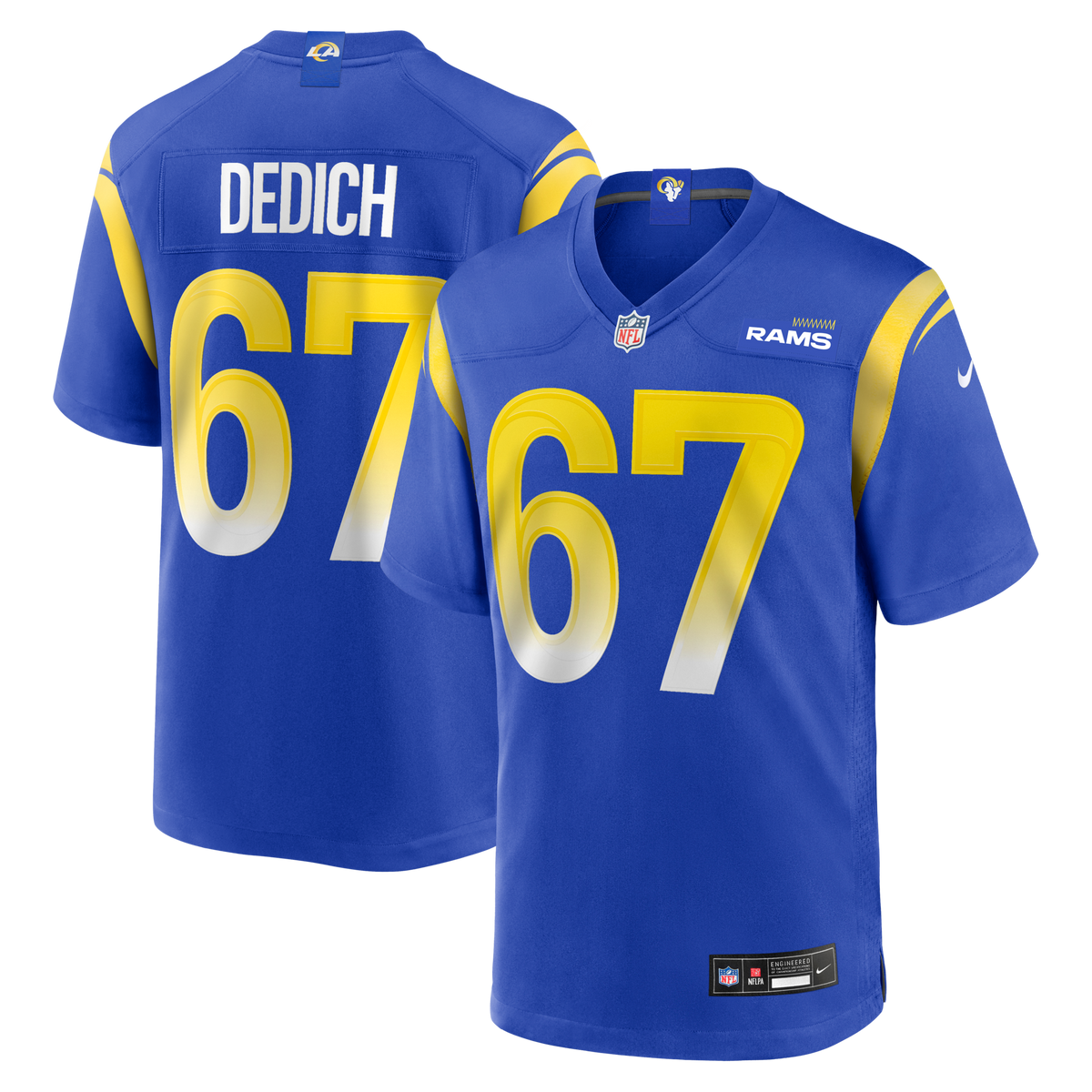 Los Angeles Rams Justin Dedich Royal Game Jersey