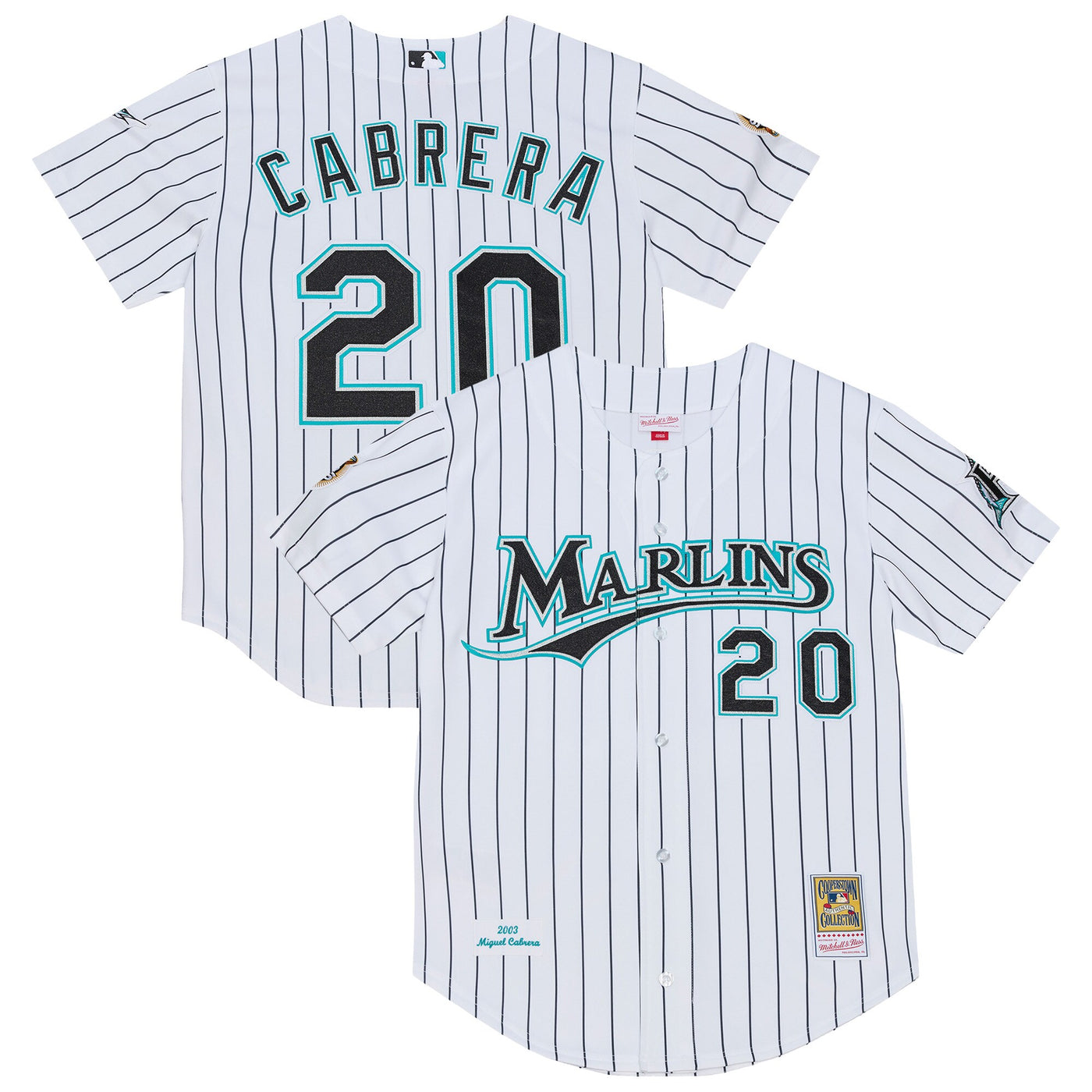 Florida Marlins Miguel Cabrera Mitchell & Ness White 2003 Cooperstown Collection Authentic Jersey