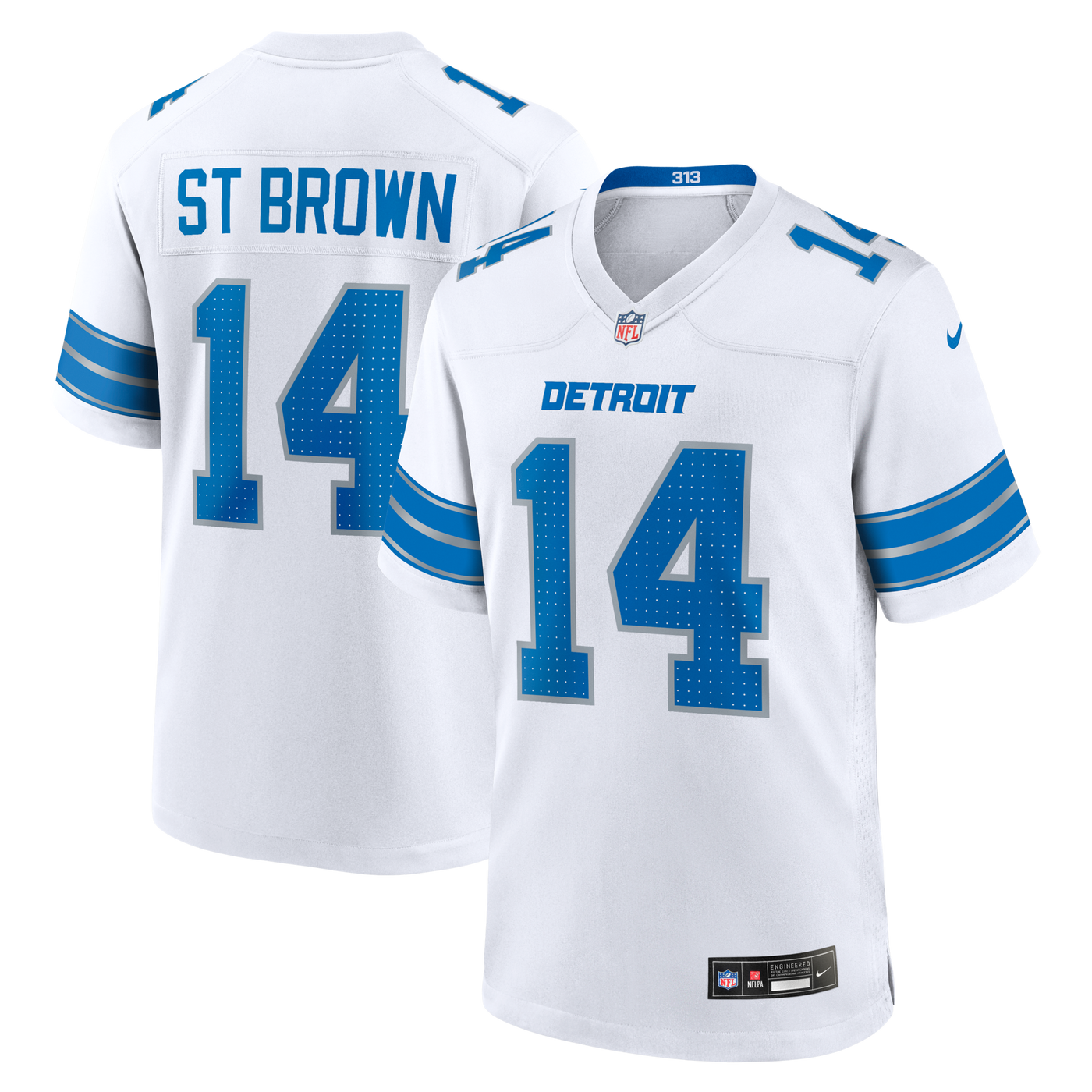 Detroit Lions Amon-Ra St. Brown Nike White Game Jersey