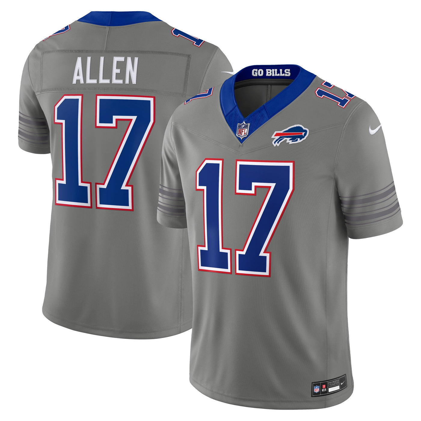 Buffalo Bills Josh Allen Nike Gray Nickel City Vapor F.U.S.E. Stitched Limited Jersey