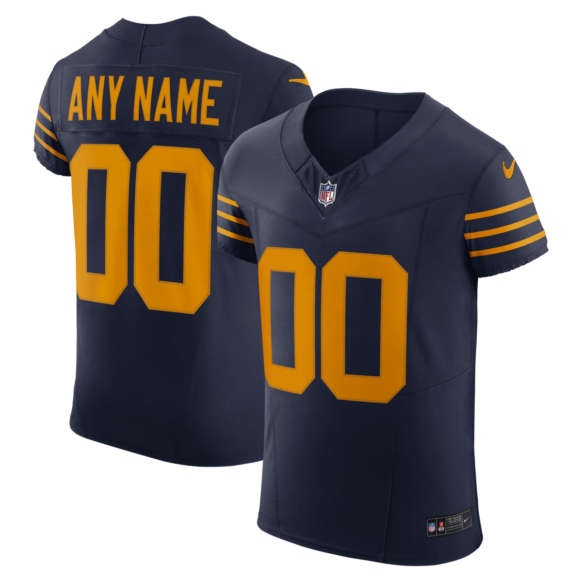 Green Bay Packers Navy Alternate Vapor F.U.S.E. Elite Custom Jersey