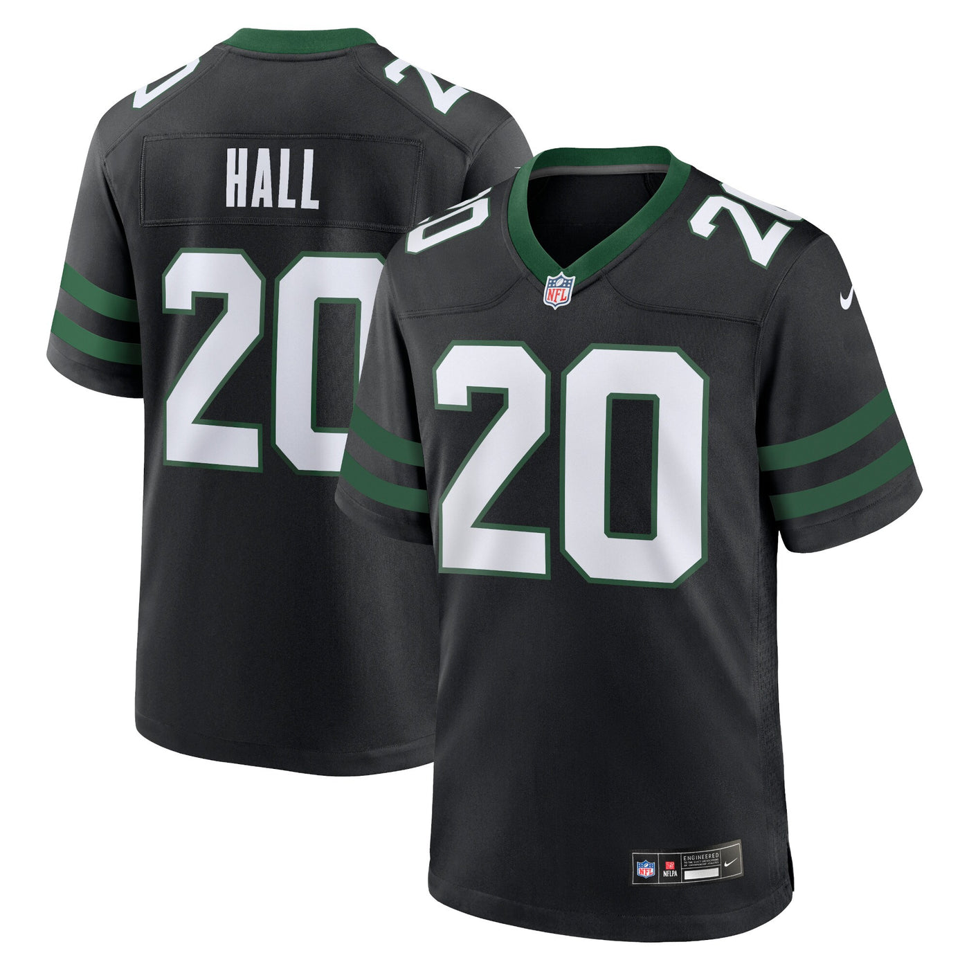 New York Jets Breece Hall Nike Legacy Black Alternate Game Jersey