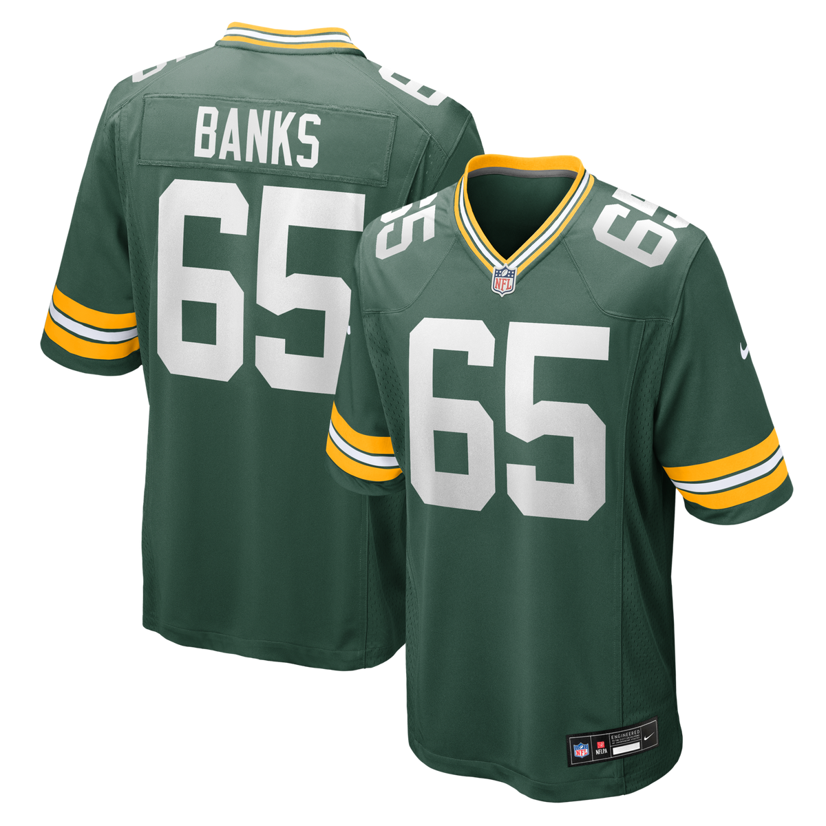 Green Bay Packers Aaron Banks Green Team Game Jersey