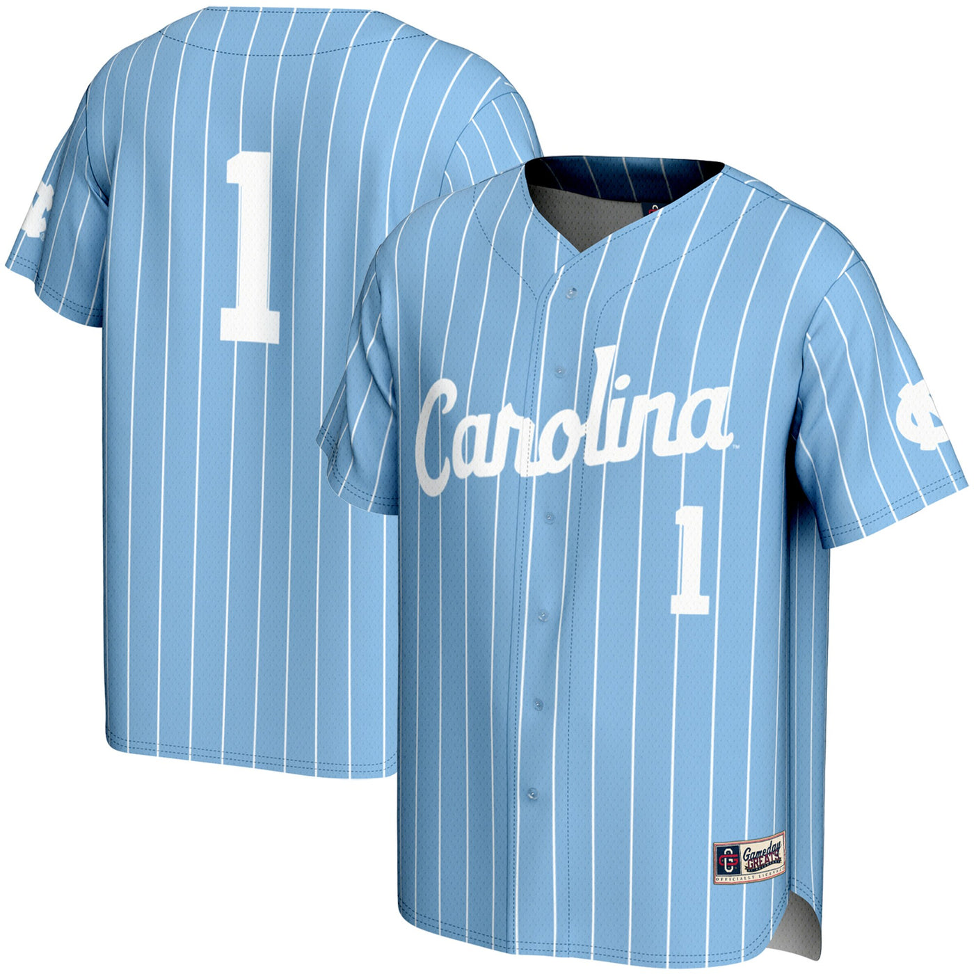 GameDay Greats #1 Carolina Blue North Carolina Tar Heels Lightweight Baseball Jersey