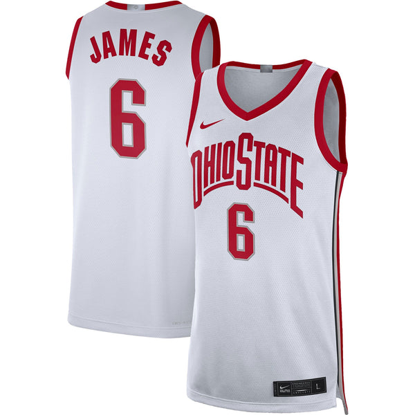 Nike LeBron James White Ohio State Buckeyes Limited Basketball Jersey