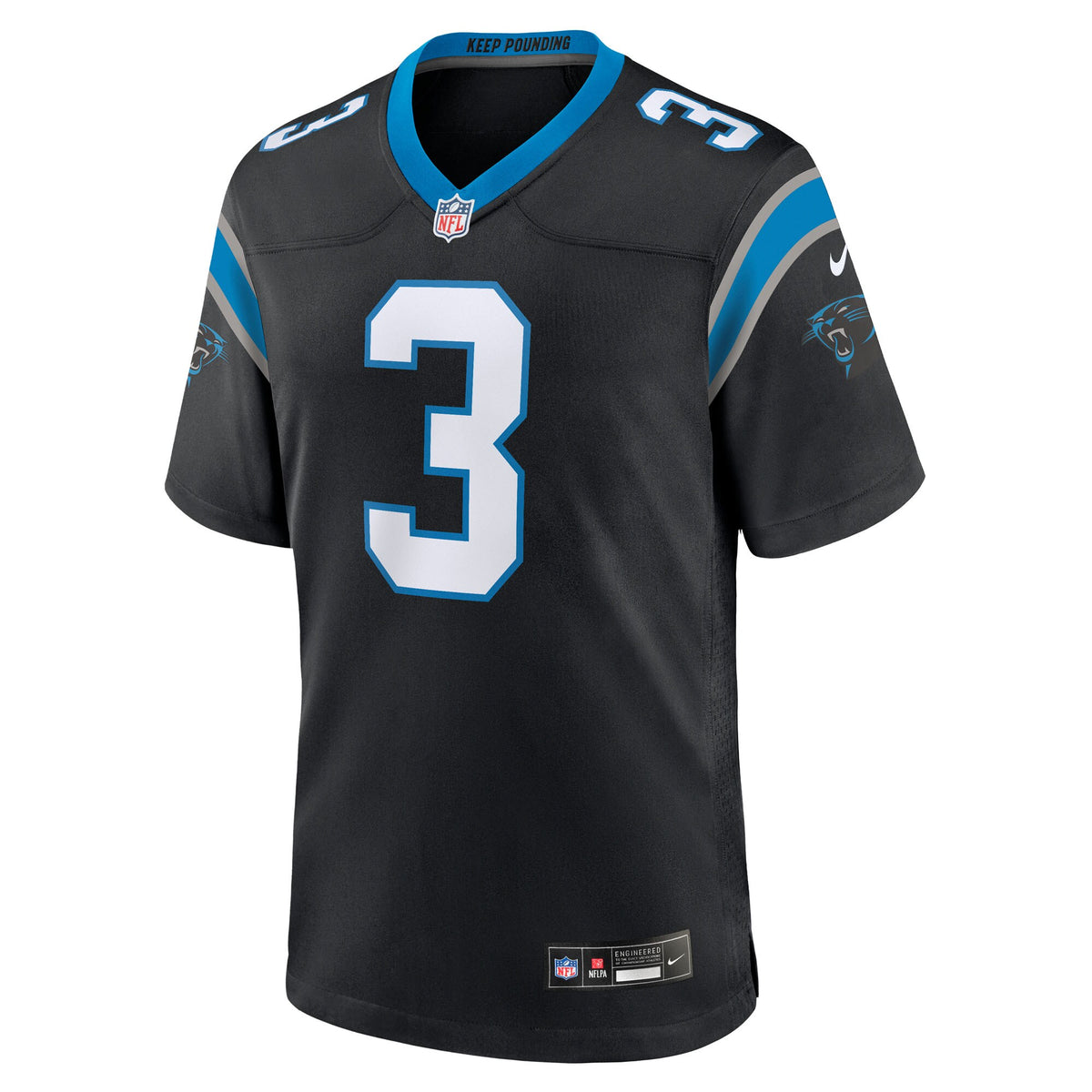Carolina Panthers Princely Umanmielen Black Team Game Jersey