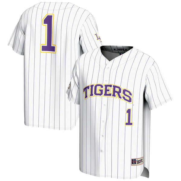 GameDay Greats #1 White LSU Tigers Lightweight Baseball Jersey