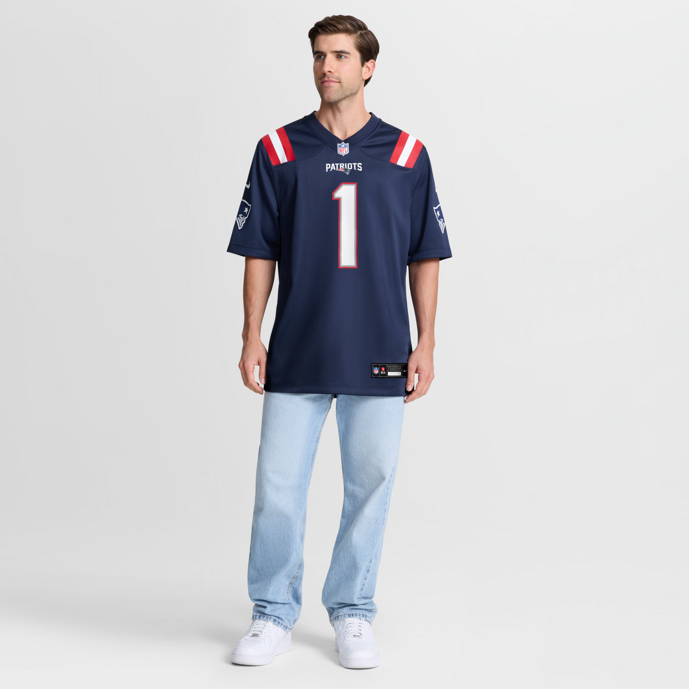 New England Patriots A.J. Brown Nike Navy Team Game Jersey