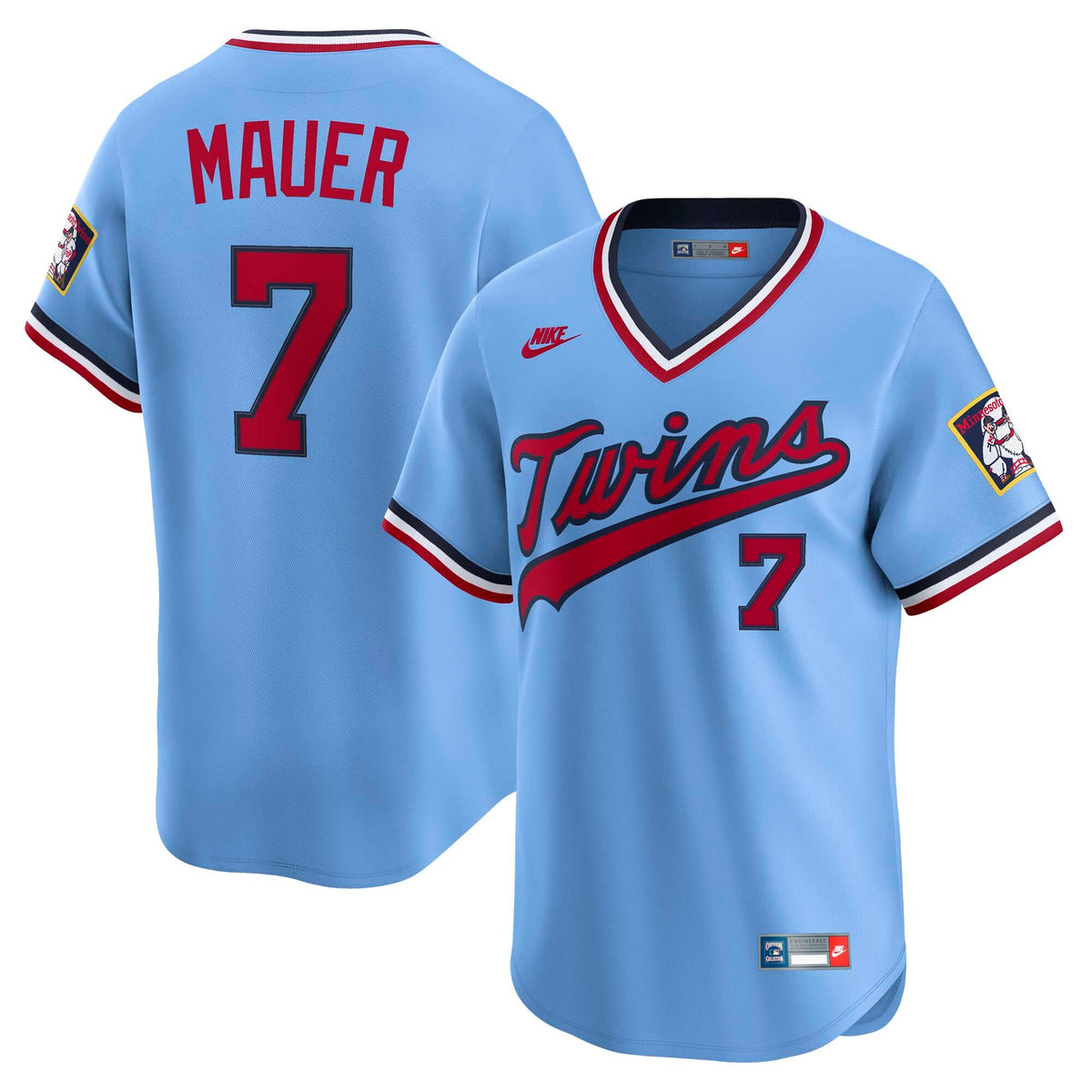 Minnesota Twins Joe Mauer Light Blue Throwback Cooperstown Collection Limited Jersey