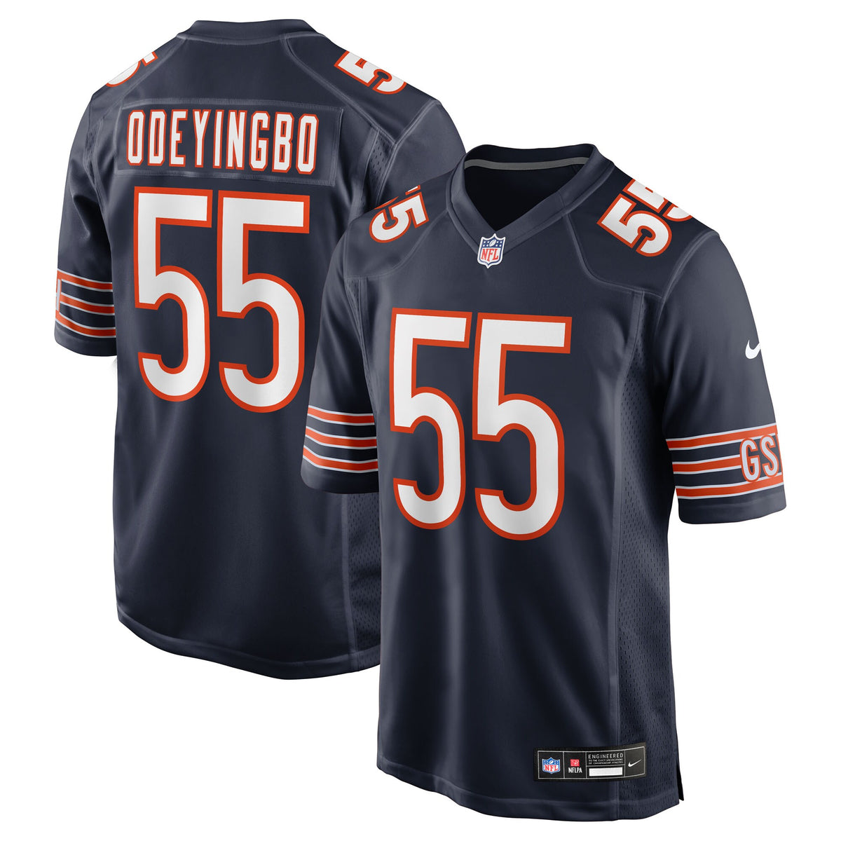 Chicago Bears Dayo Odeyingbo Navy Team Game Jersey