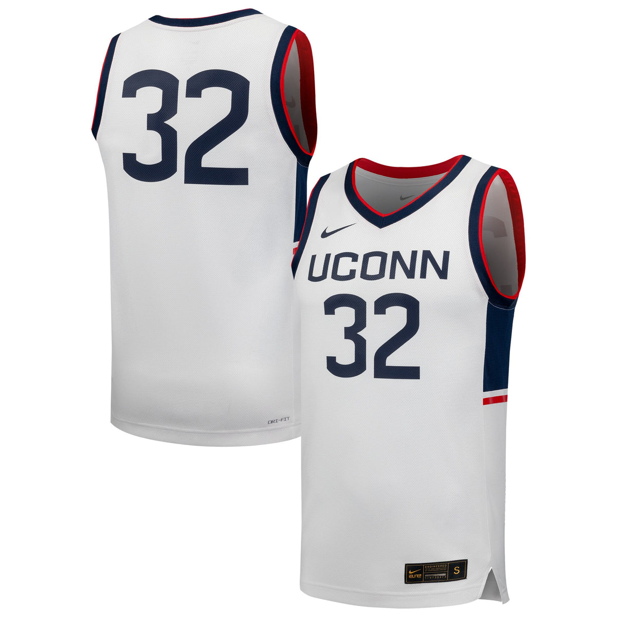 #32 UConn Huskies Replica Basketball Jersey - White