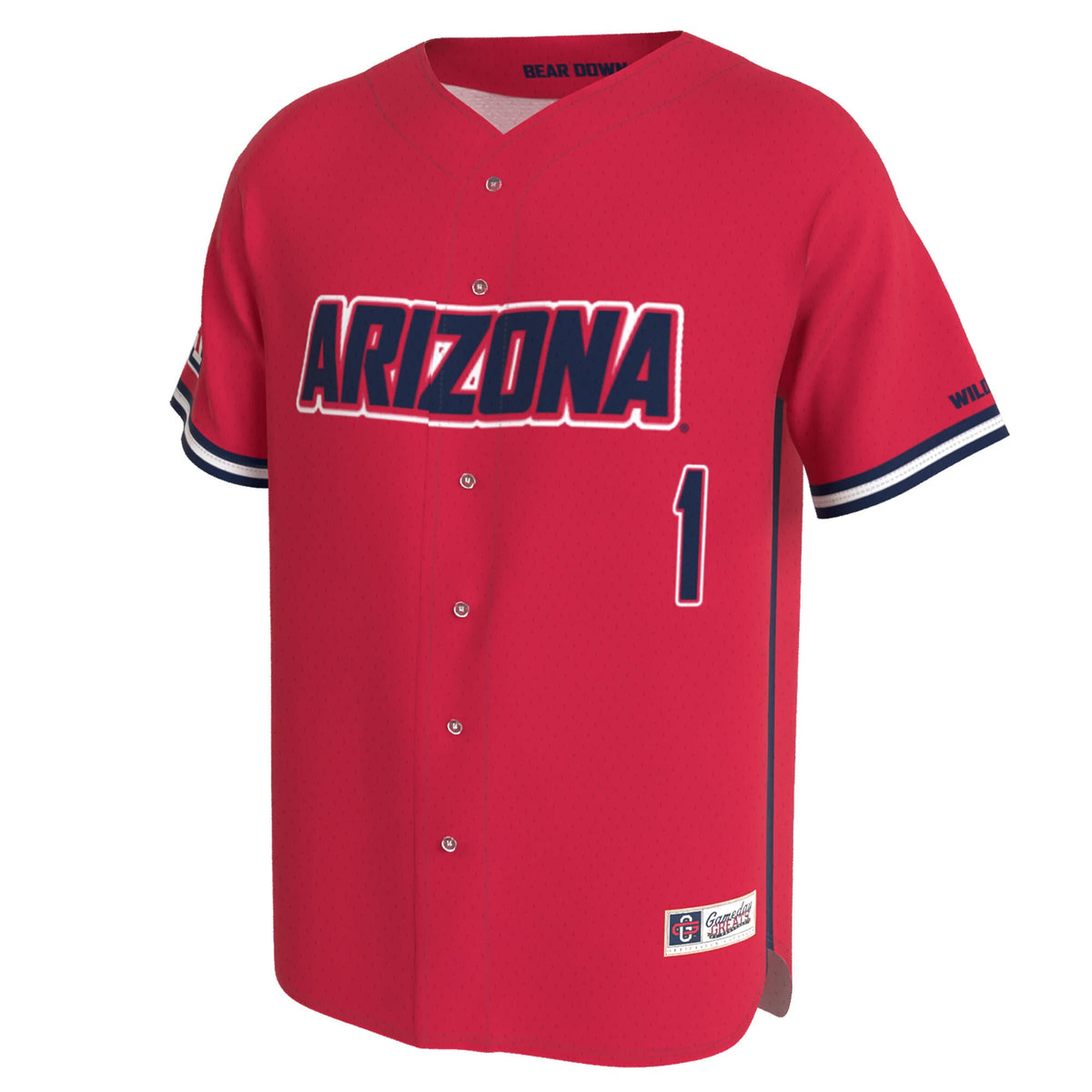 Arizona Wildcats GameDay Greats Lightweight Collegiate Baseball Fashion Jersey - Red