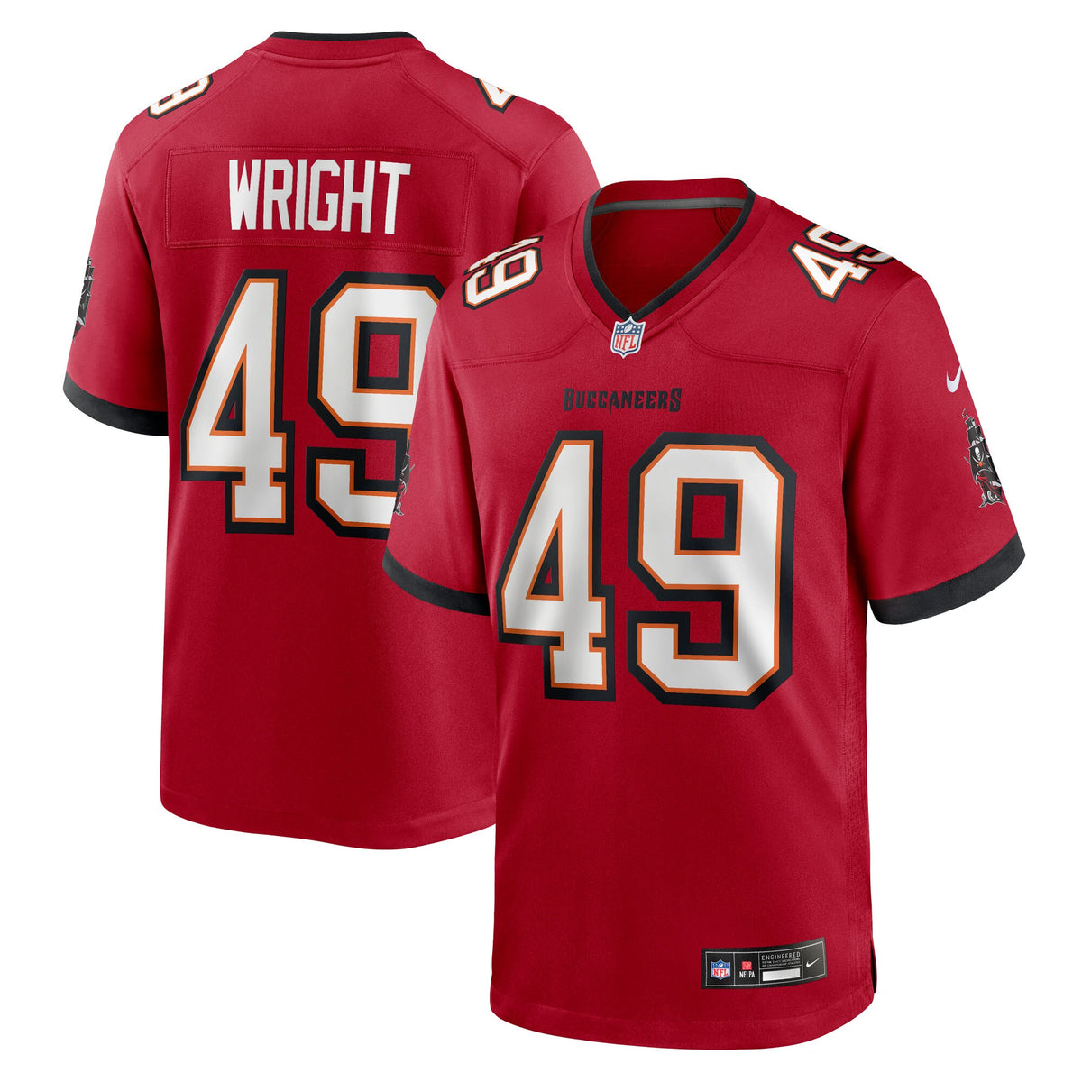 Tampa Bay Buccaneers Owen Wright Red Team Game Jersey
