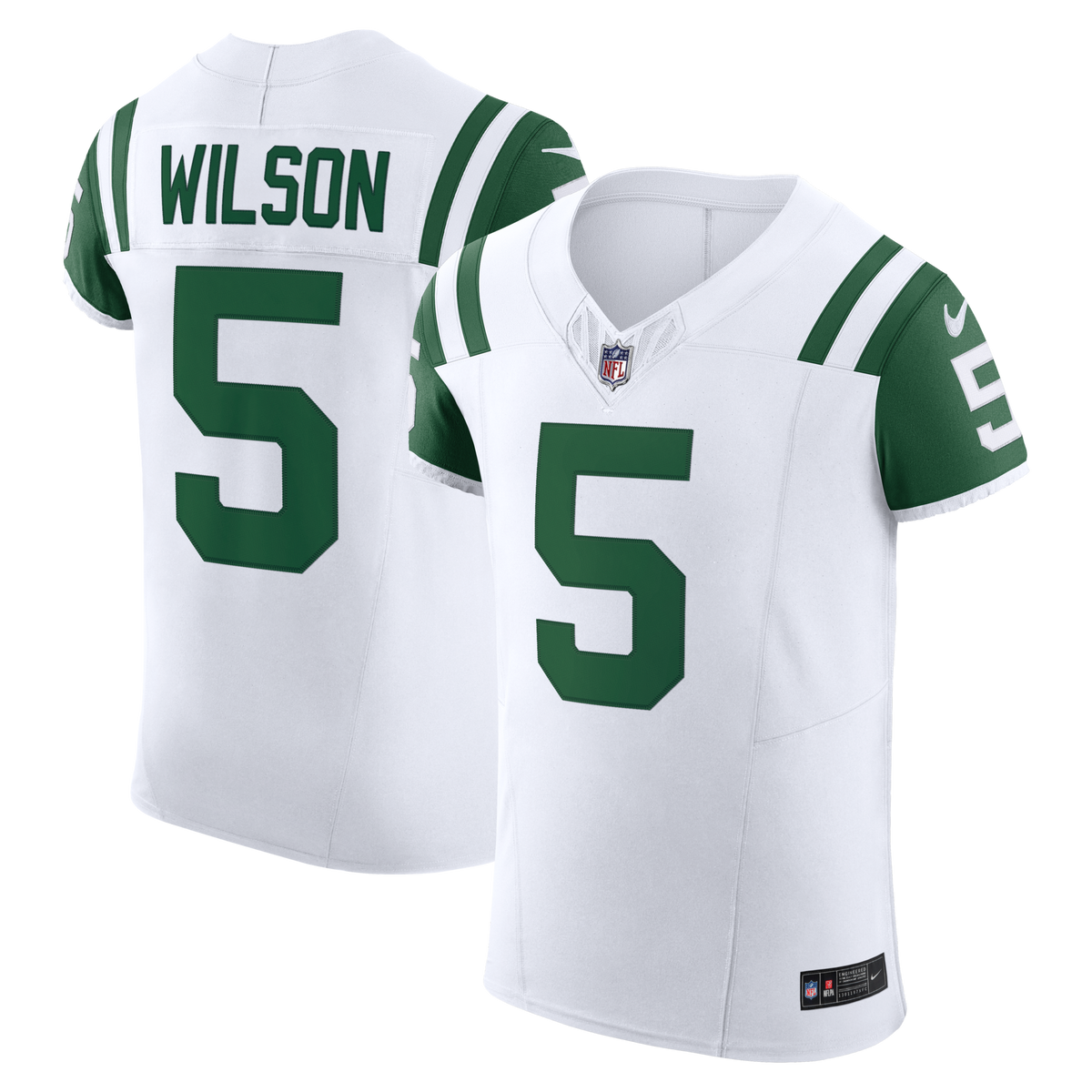 New York Jets Garrett Wilson White Classic Alternate Vapor F.U.S.E. Elite Jersey
