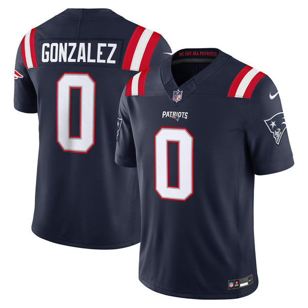 New England Patriots Christian Gonzalez Nike Navy Team Vapor F.U.S.E. Stitched Limited Jersey