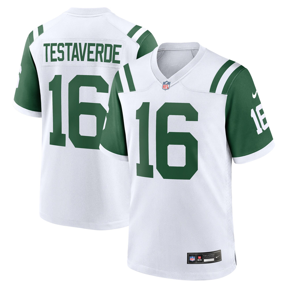 New York Jets Vinny Testaverde White Retired Player Alternate Game Jersey