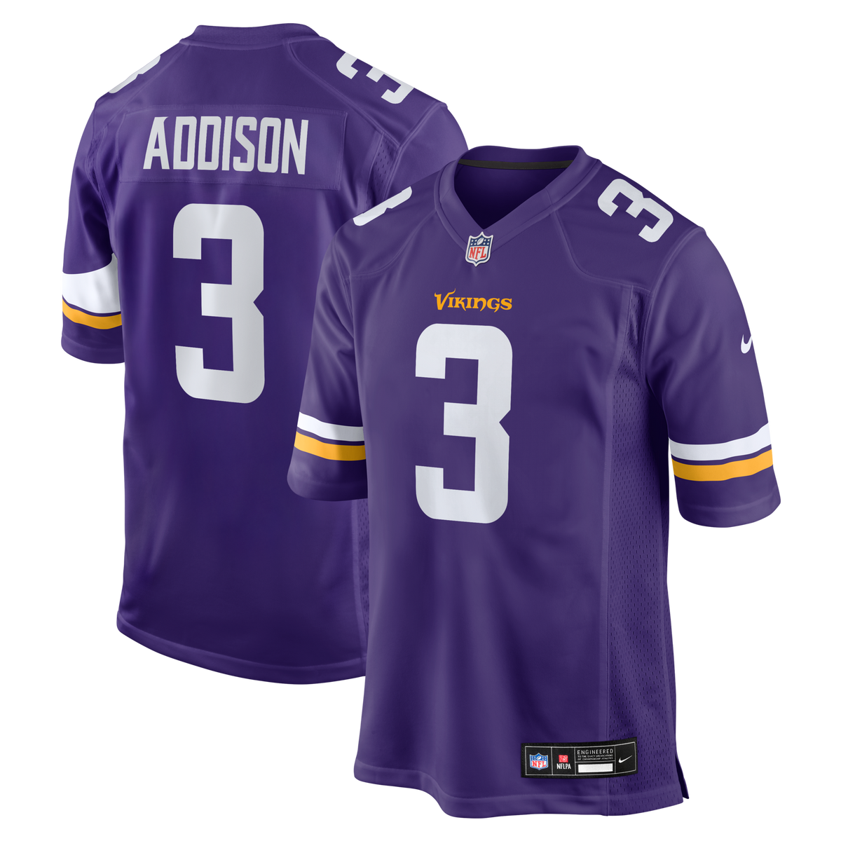 Minnesota Vikings Jordan Addison Purple Game Jersey