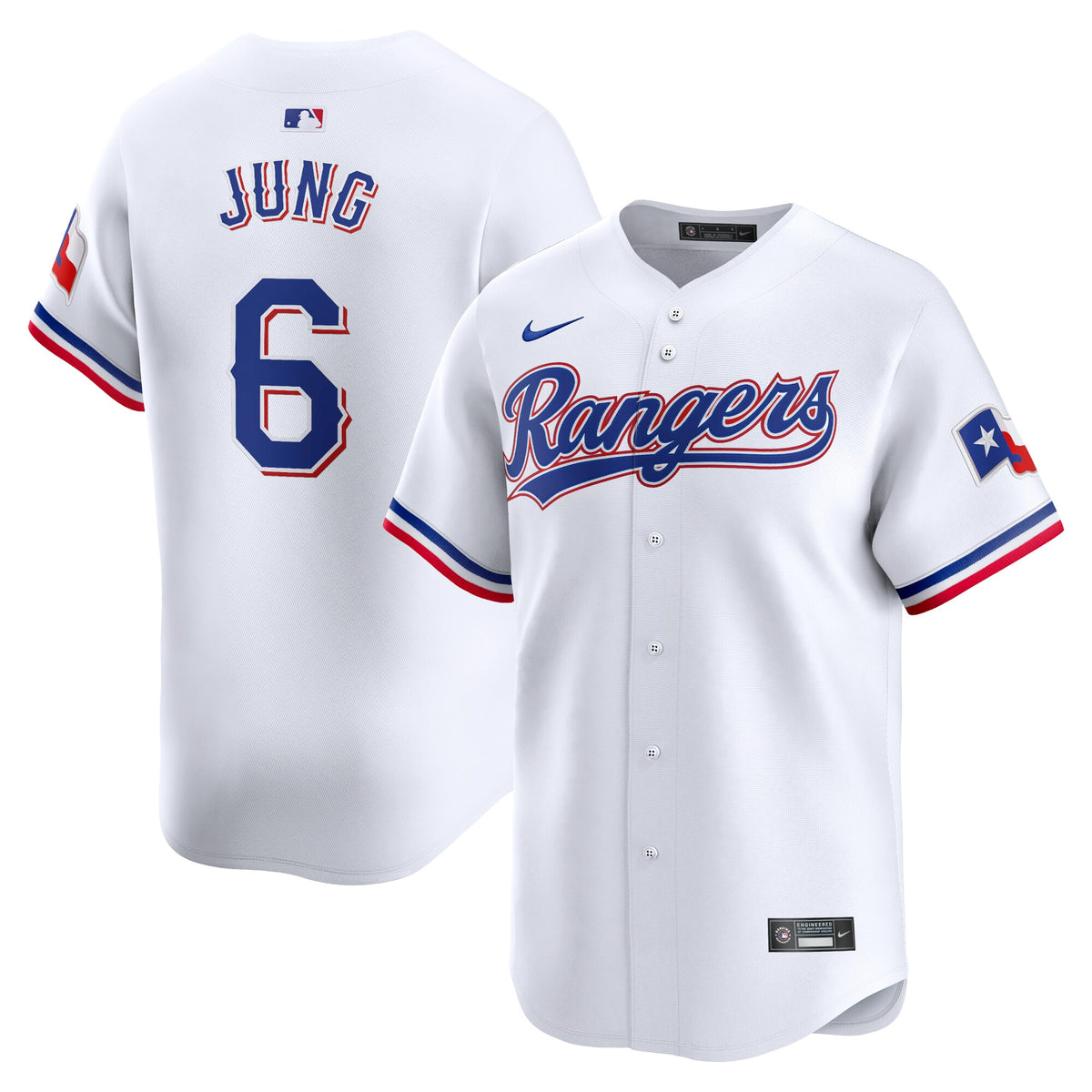Texas Rangers Josh Jung White Home Limited Player Jersey