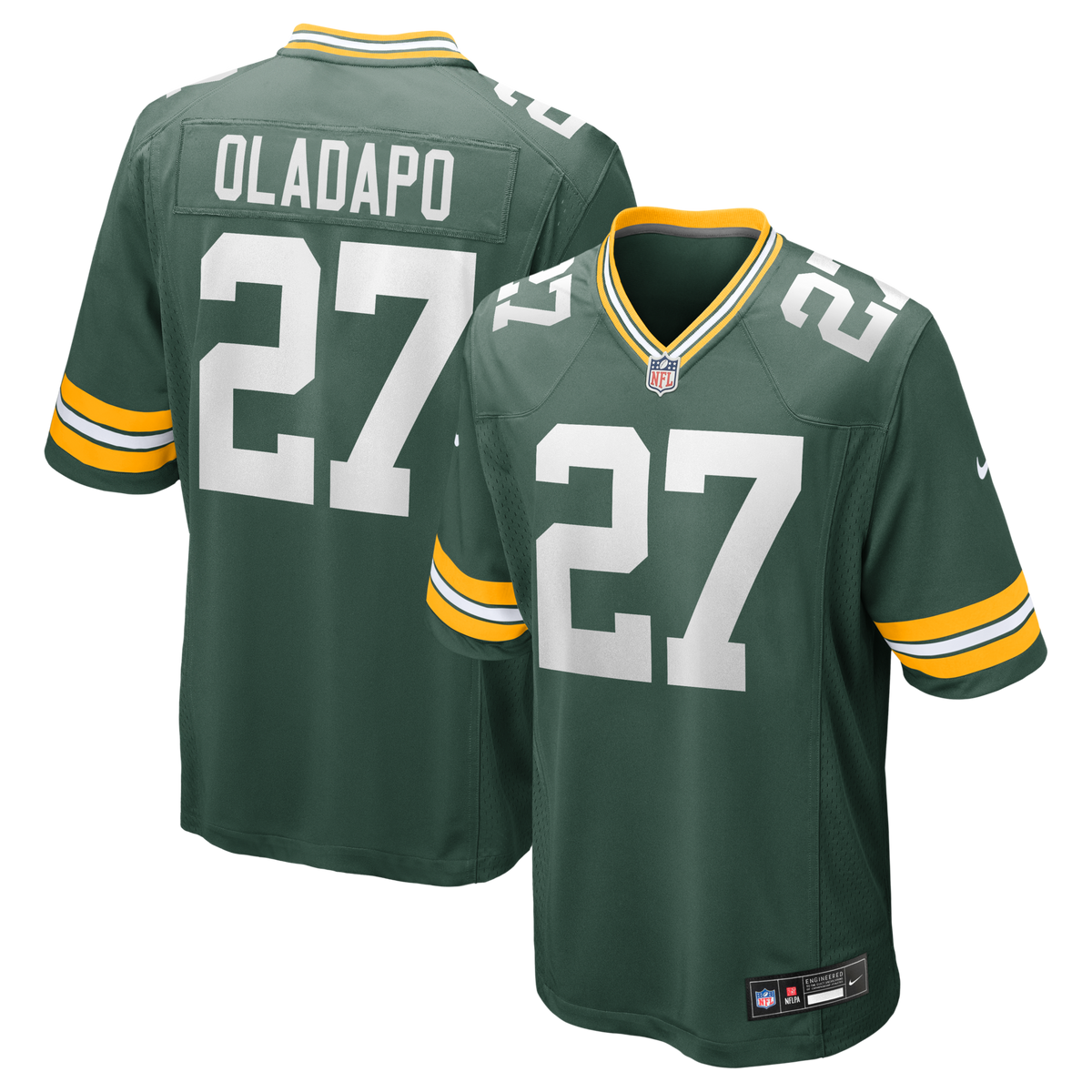 Green Bay Packers Kitan Oladapo Green Game Jersey