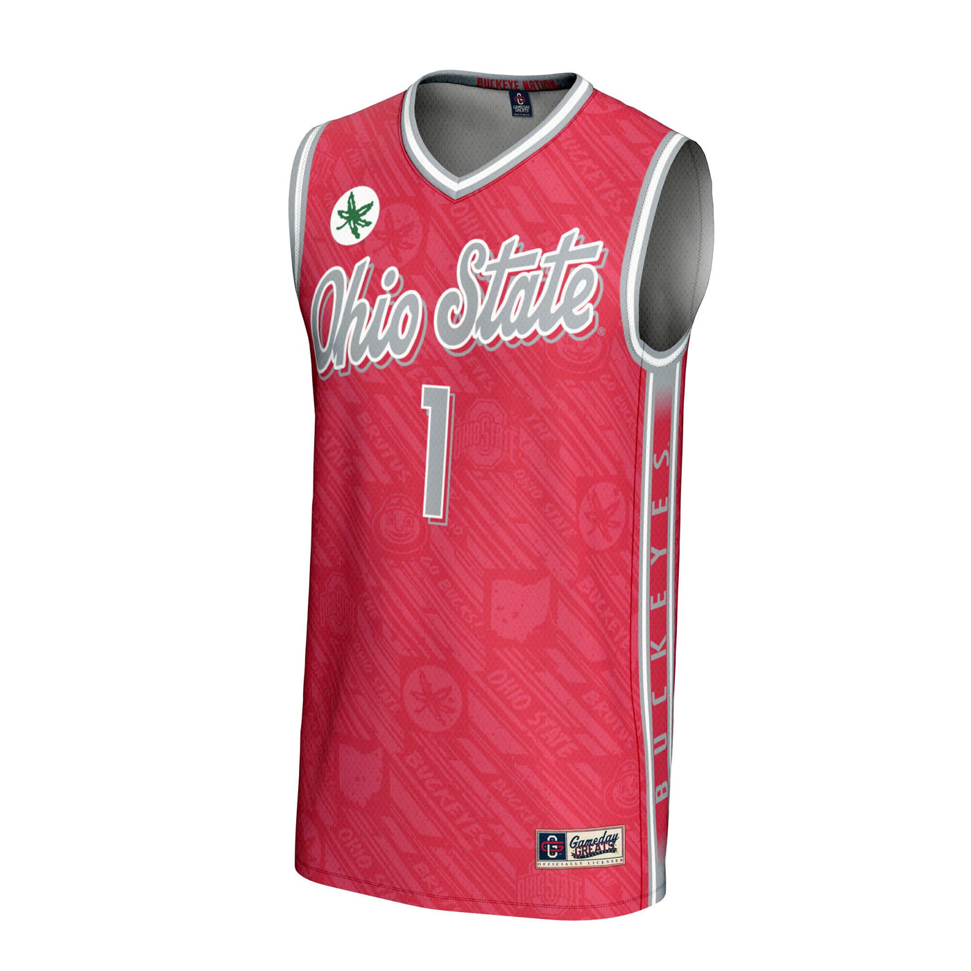 GameDay Greats #1 Scarlet Ohio State Buckeyes Lightweight Highlight Print Basketball Jersey