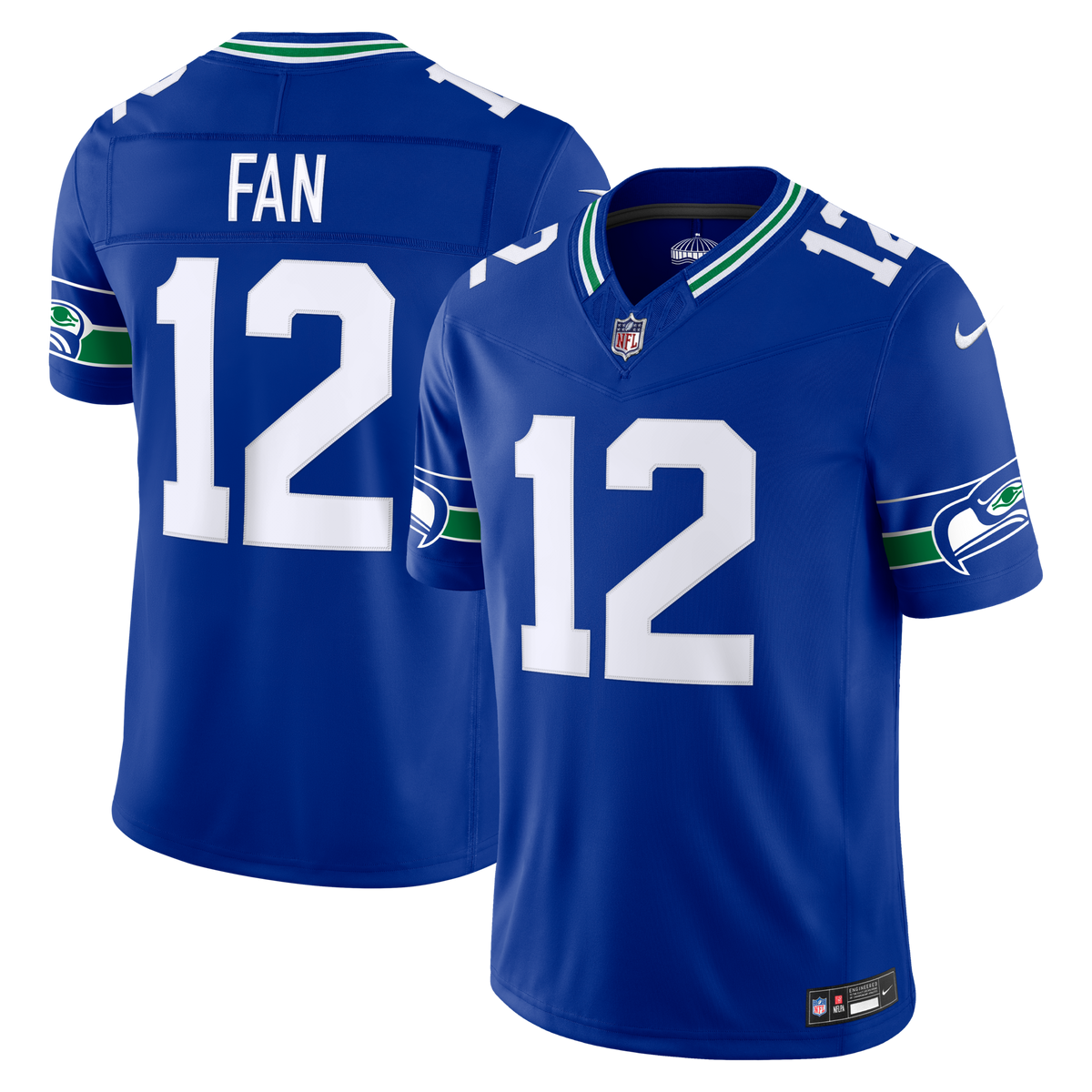Seattle Seahawks 12s Royal Alternate Vapor F.U.S.E. Stitched Limited Jersey