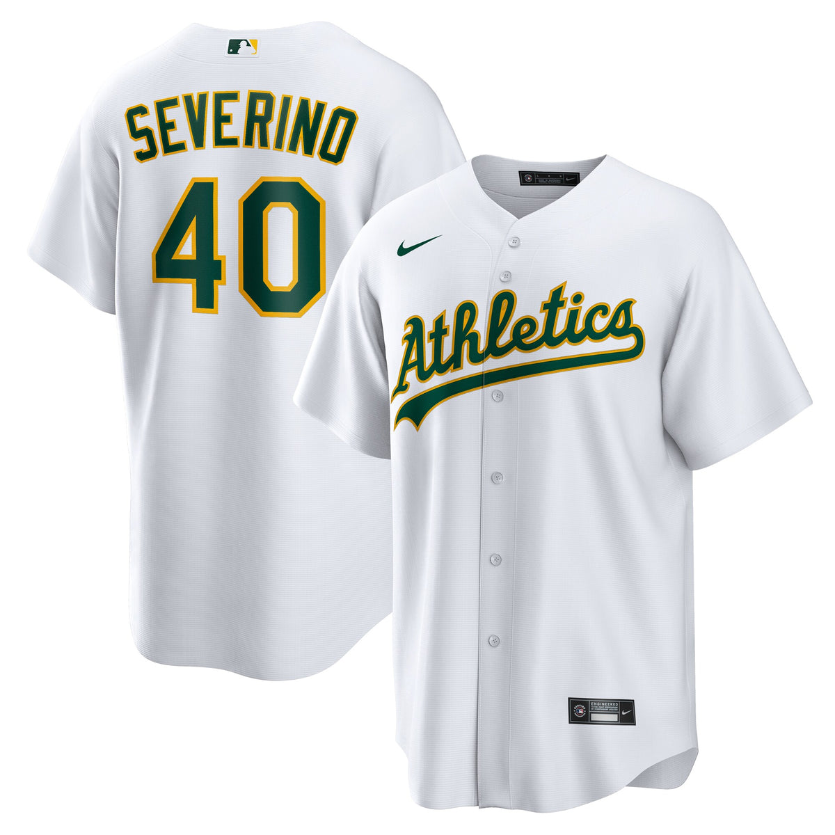 Athletics Luis Severino White Home Replica Jersey