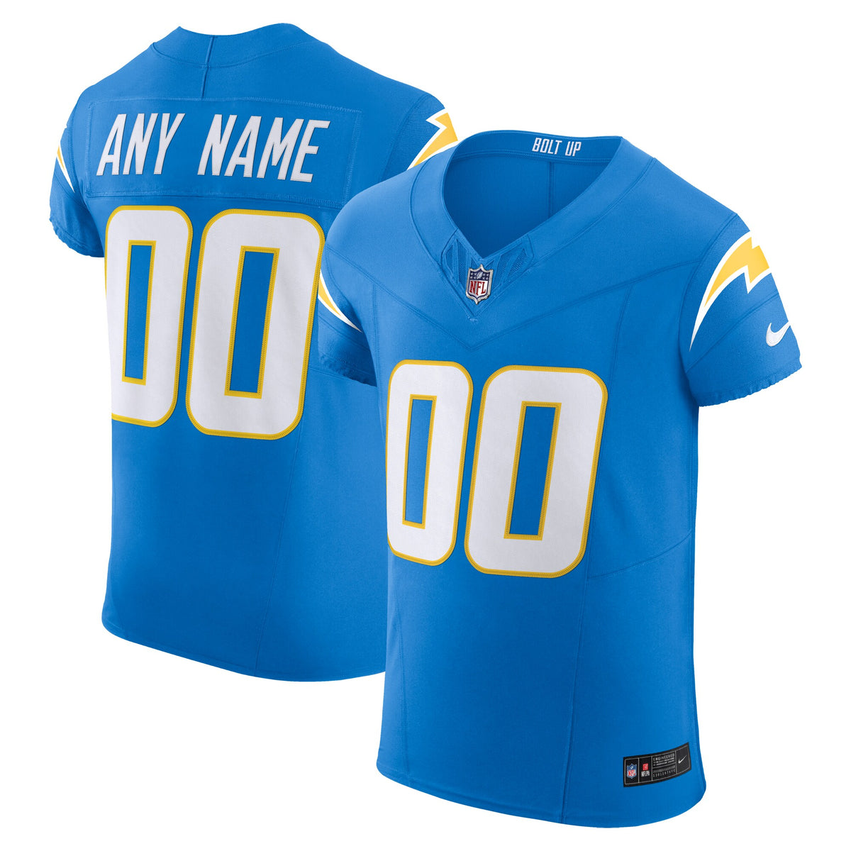 Los Angeles Chargers Powder Blue Vapor F.U.S.E. Elite Custom Jersey