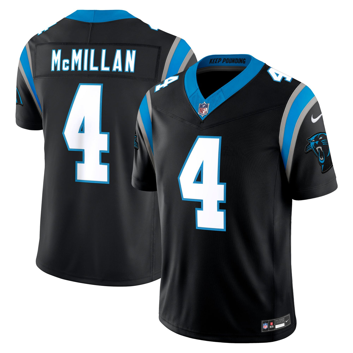 Carolina Panthers Tetairoa McMillan Nike Black Team Vapor F.U.S.E. Stitched Limited Jersey
