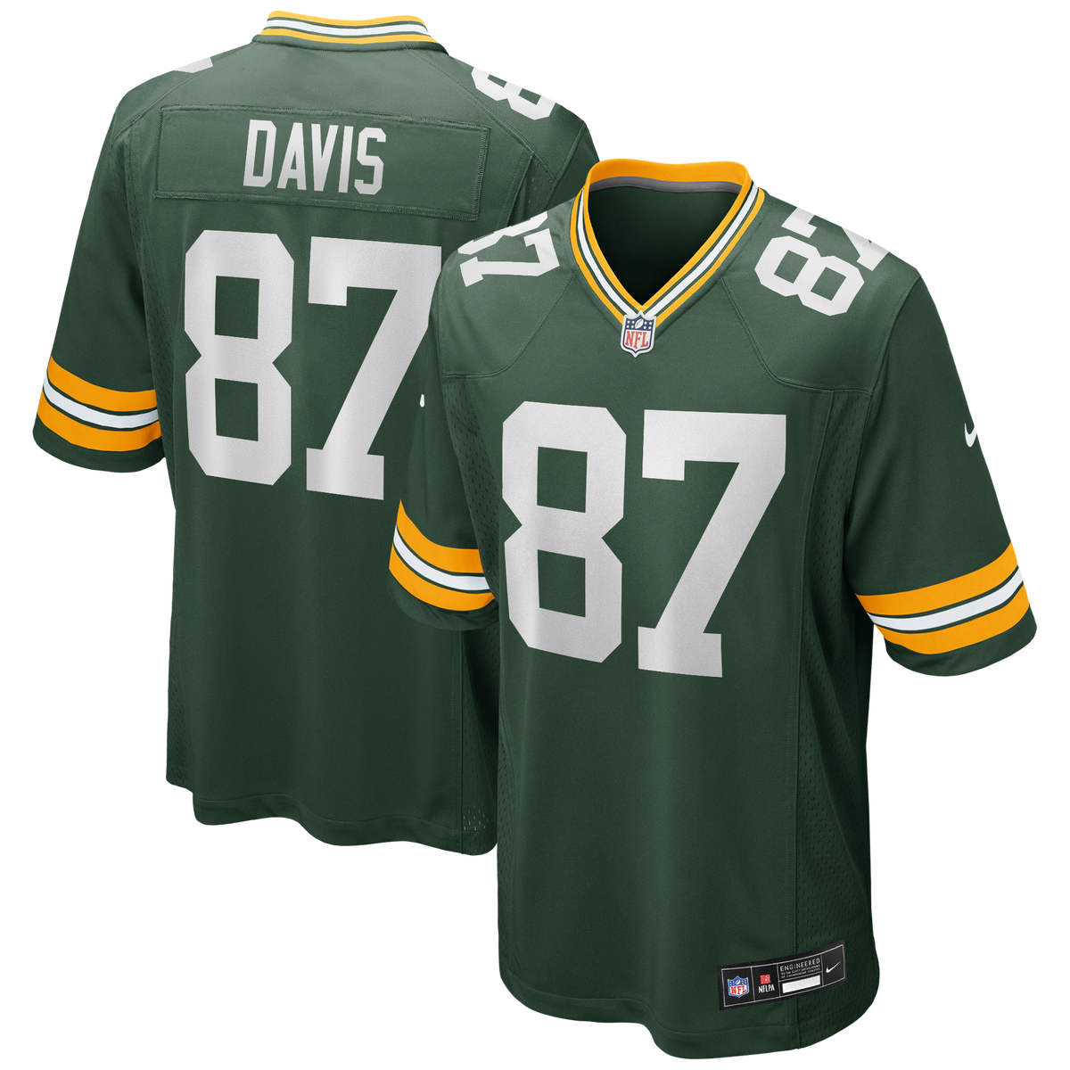 Green Bay Packers Willie Davis Green Game Retired Player Jersey