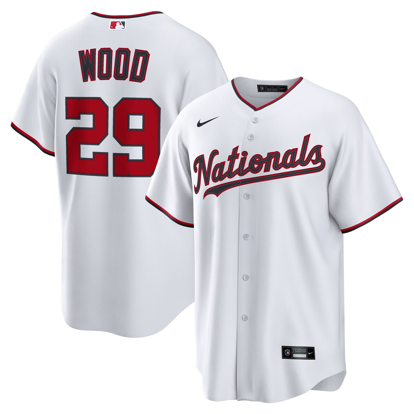 Washington Nationals James Wood Nike White Home Replica Jersey